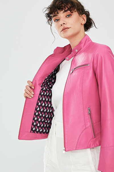 Derimod Alicia Pembe Kadın Deri Ceket 23SGE59081M