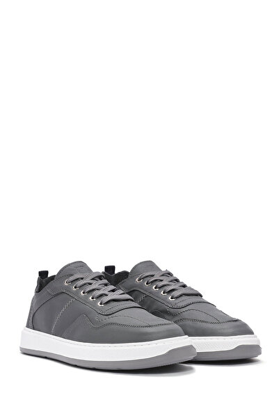 Derimod Erkek Gri Bağcıklı Deri Sneaker 25SFD707218
