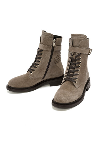 Derimod Women's Mink Zippered Suede Leather Boots 24Wfd 201310