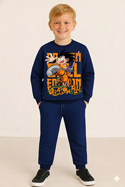 LİTTLE TORTOİSE Boys' Spiderman Print Soft Inner Texture Raster Tracksuit Set Bottom-Top Set