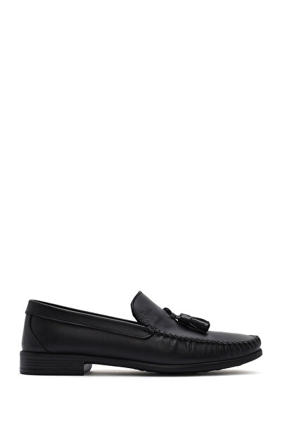 Derimod Pantofi pentru bărbați din piele naturală cu ciucuri negre, pantofi casual, pantofi casual 25SFD754218