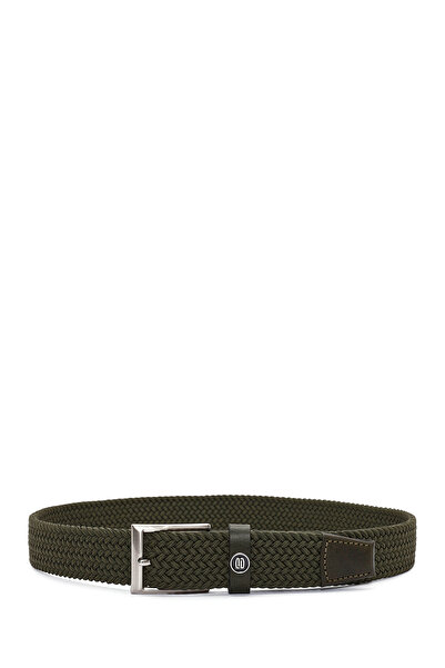 Derimod Men's Green Braided Leather Belt 000A2D 1400229