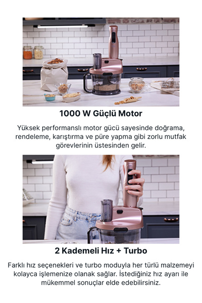 Fakir Mr Chef Quadro 1000w Blender-mikser-rondo Set- Buz Kırma, Çırpma, Dilimleme, Doğrama, Rendeleme