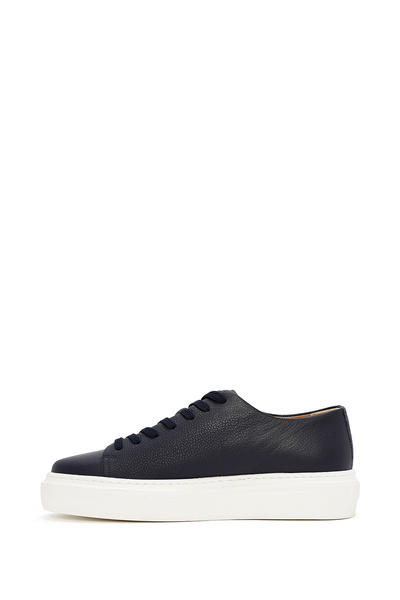 Derimod Erkek Lacivert Bağcıklı Kalın Tabanlı Deri Sneaker 25SFD6107FT