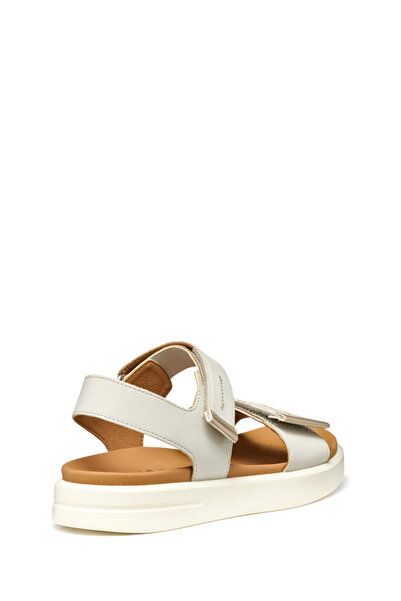 Geox Kadın Krem D Xand 2S E - Smo. Lea + Pear Bantlı Hakiki Deri Sandalet D45PAE04304C5322