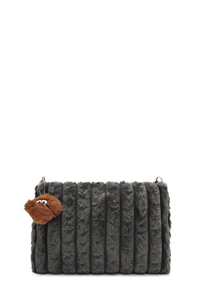 Derimod Geantă de umăr din pluș, gri, pentru femei, 24WBD2668PH