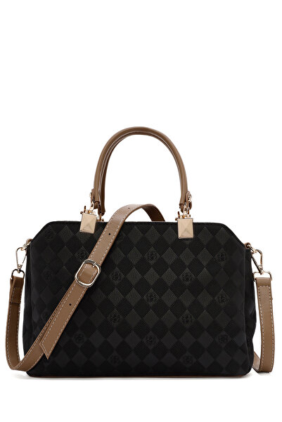 Derimod Women's Black Long Strap Printed Shoulder Bag 25Sbd 201226