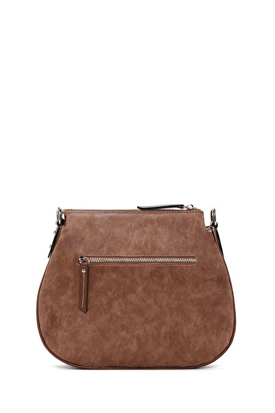 Derimod Women's Tan Long Strap Nubuck Crossbody Bag 25Sbd2111V3