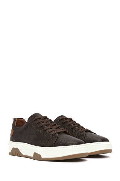 Derimod Erkek Kahverengi Bağcıklı Kalın Tabanlı Deri Sneaker 25SFD6882FT