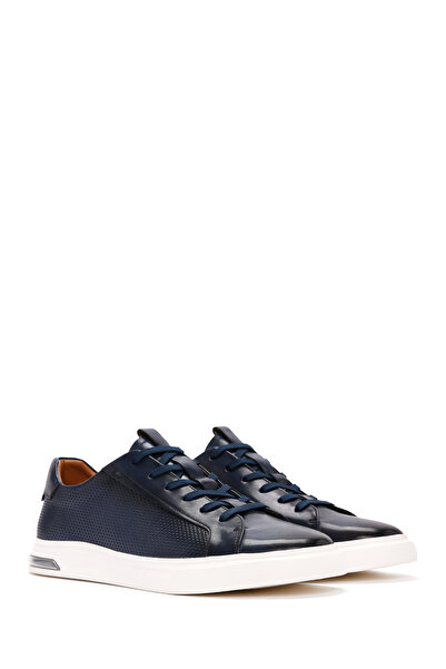 Derimod Men's Navy Blue Lace-Up Leather Sneaker 25Sfd 690518