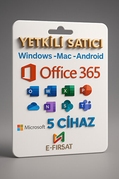 MICROSOFT Office 365 -5 Cihaz 1 Yıl Dijital Hesap ( KARGO ÜCRETİ YOKTUR)
