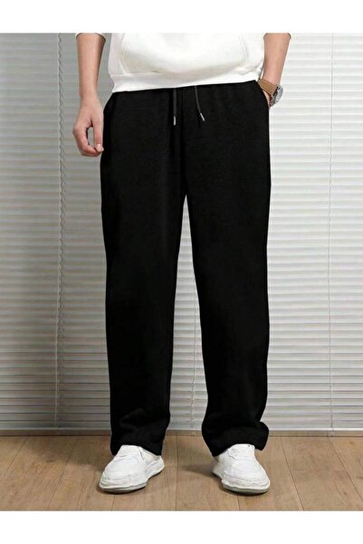 GOLSREY Παντελόνι φόρμας ανδρικό μαύρο άνετο με ίσια μπατζάκια