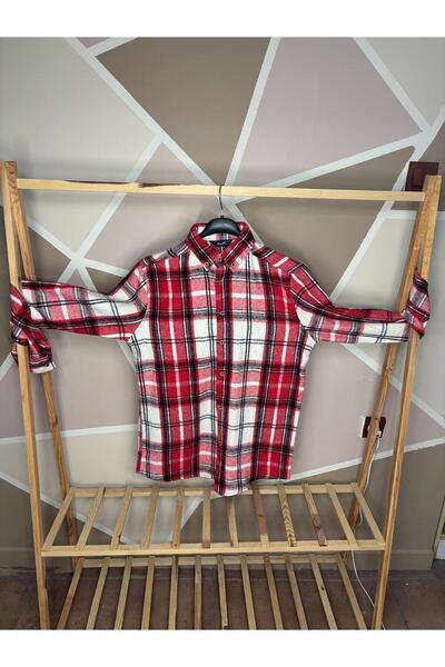 MCZ GİYİM Men's Long Sleeve Slim Fit Slim Fit Shirt Collar Woven Red Lumberja...