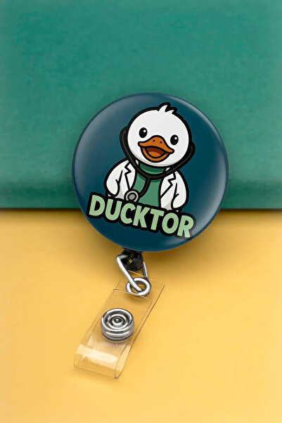 Apptakı Ördek Doktor Metal Buton Yoyo Yaka Kartığı Kart Tutucu Yoyo Kartlık -...