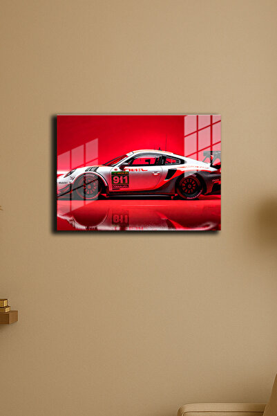 EABASKI Poster metalic "Red Racing Car" cu imprimeu cu tablou, cadou pentru b...