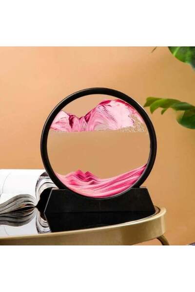 huitich فن الرمل المتحرك - زجاج دائري متنوع كبير 25×26 سم