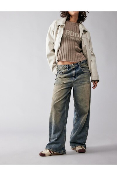 september island Smoky Blue Vintage Vintage Detailed Baggy Boyfriend Shalwar Jeans