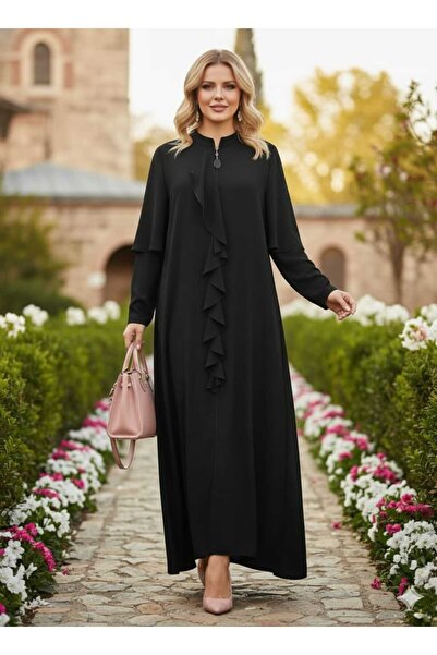 GigiTex MEVLANA FERACE ÖZEL TASARIM ÇİFT KOLLU MEDİNE İPEĞİ 42--48 BEDEN BOY 1.50 cm