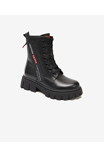 Greyder Kız Çocuk Siyah Hakiki Deri Bot 3K5ZB66646