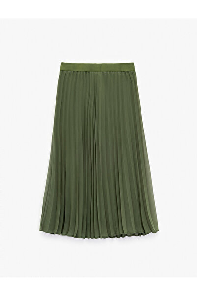 Koton Midi Boy İnce Piliseli Şifon Etek