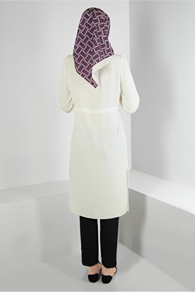 Alvina BANDED WAIST SHIRT COLLAR LONG TUNIC 43794