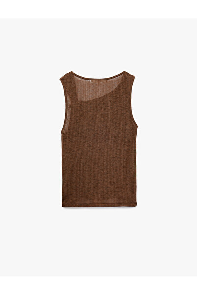 Koton Semi-Transparent Asymmetric Knot Detail Tank Top