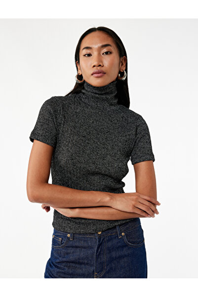 Koton Slim Fit Camisole Glitter ζιβάγκο κοντομάνικο μπλουζάκι