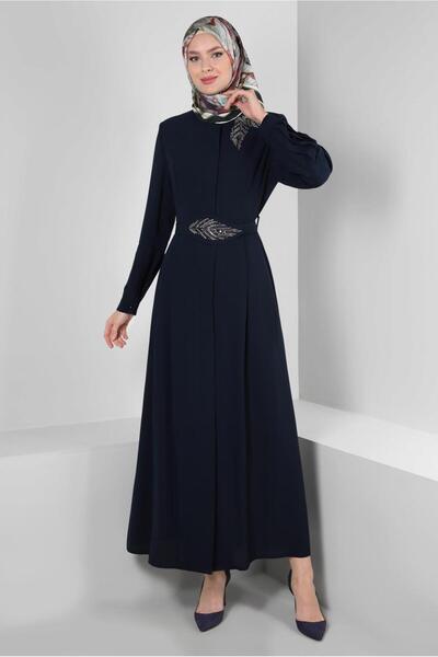 Alvina GİZLİ DÜĞMELİ TAŞ İŞLEME DETAYLI FERACE 80051