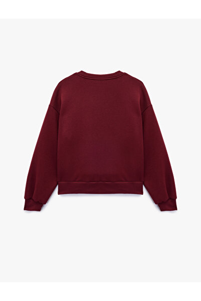 Koton Βασικό φούτερ με μακρυμάνικο λαιμόκοψη με τρία κλωστές