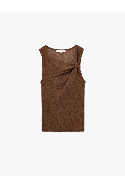 Koton Semi-Transparent Asymmetric Knot Detail Tank Top