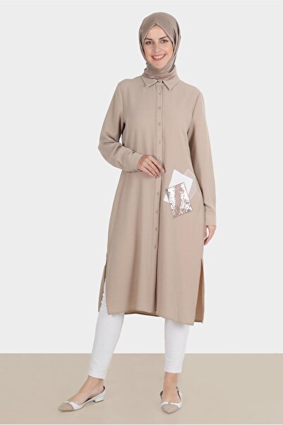 Alvina 42879 Model Sequin Embroidered Tunic