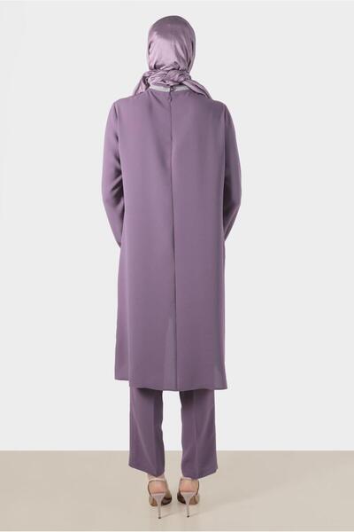 Alvina Feather-Detail Stone-Embellished Double Pant Set 30204