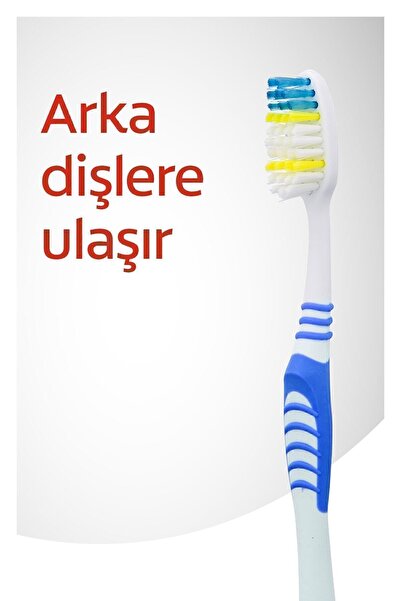 Colgate Extra Clean Dil Temizleyicili Arka Dişlere Uzanan Orta Diş Fırçası 3'lü Ekonomik Paket Ağız Bakımı