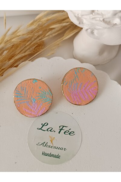 La fee aksesuar جهاز أقراط من طين البوليمر ذو نمط أوراق الشجر الملونة الناعمة