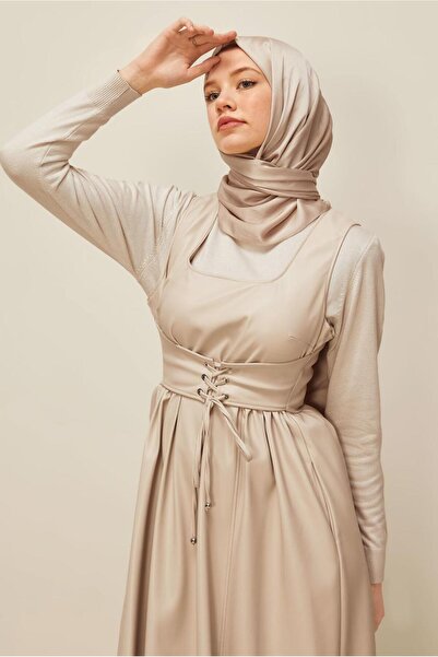 Alvina Artificial Leather Jile Dress 46092