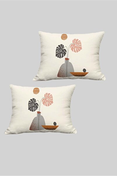 Sakallı Modern Minimal Vase Patterned Digital Printed Throw Pillow Cover Set of 2