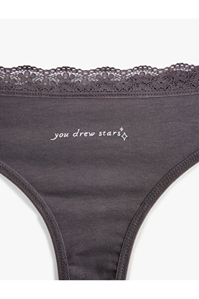 Koton Dantel Detaylı Pamuklu Fitilli String Külot