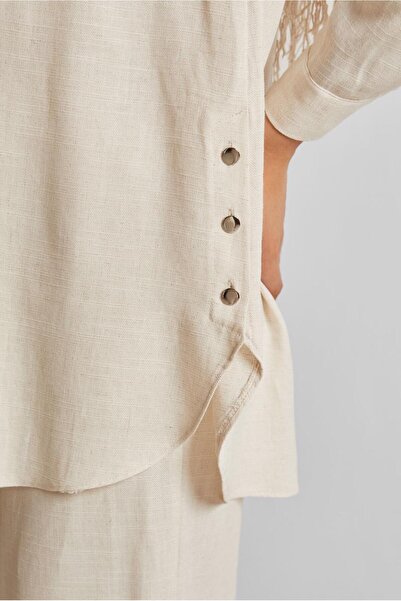 Alvina Linen Effected Trousers Suit 45688