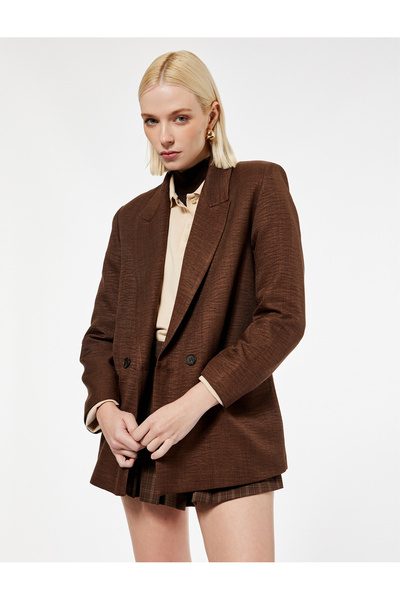 Koton Двуредно сако с три четвърти ръкави, копчета и джобове