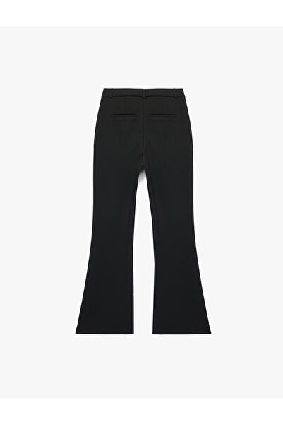 Koton High Waist Viscose Blend Spanish Leg Fabric Trousers