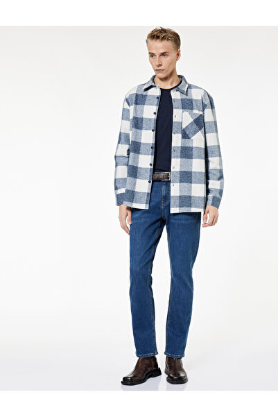 Koton Πουκάμισο με κανονική εφαρμογή με κουμπιά κλασικό γιακά με μακρύ μανίκι καρό