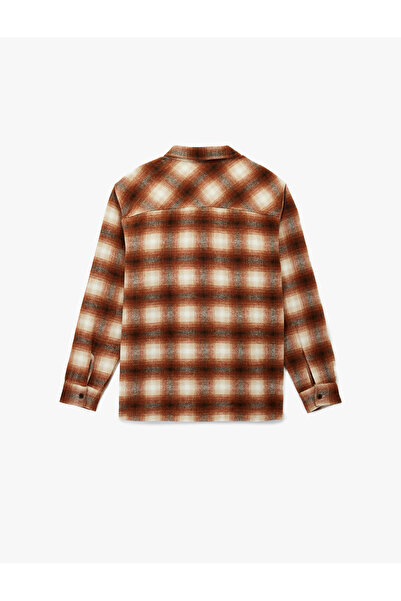 Koton Cămașă de pădurean cu mânecă lungă, cu detaliu de buzunar, cu croială obișnuită