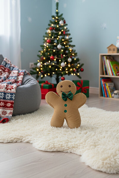 ROZİTOYS Kurabiye Adam Peluş Yastık Yumuşak Dolgulu Hediyelik Dekoratif Oyunc...