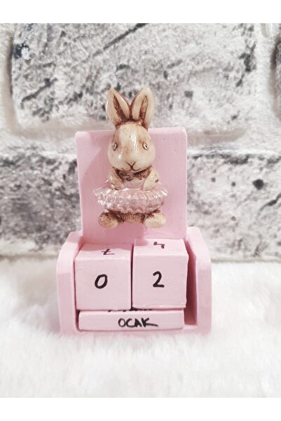 Genel Markalar El Yapımı Dekoratif Tavşan Kız Masa Üstü Takvim.