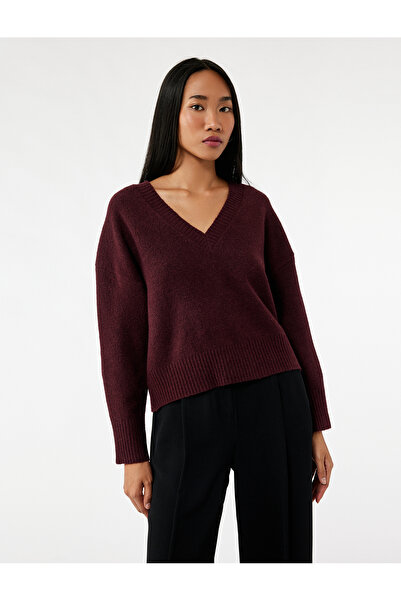 Koton Long Sleeve V-Neck Knitwear Sweater