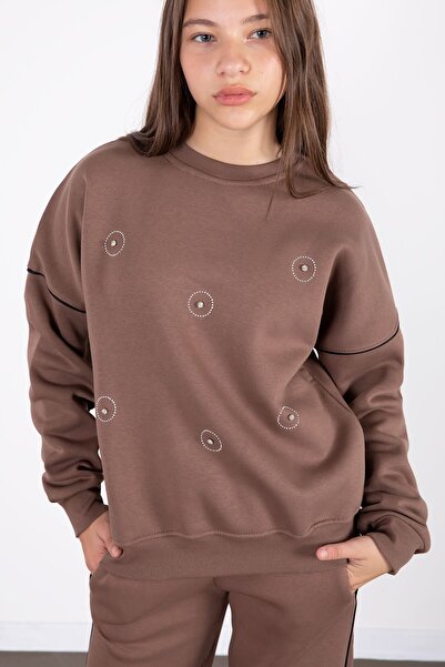 Cansın Mini Кафе с пайети и шардоне за момичета, 2-комплект спортен костюм 21424