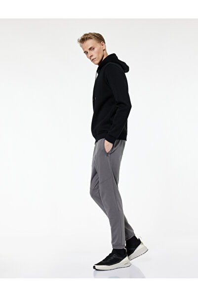 Koton Cotton Zippered Pocket Waist Lace-Up Jogger Sweatpants
