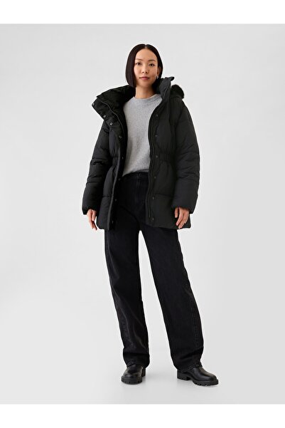 GAP Kadın Siyah PrimaLoft® P.U.R.E.™ Big Puff Şişme Mont