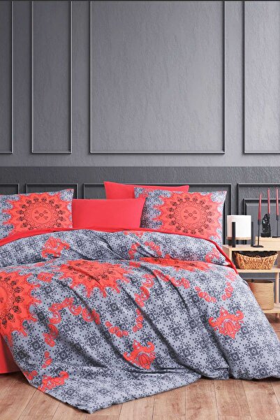 CPU ELEKTRONİK Noble Red Double Cotton Duvet Cover Set