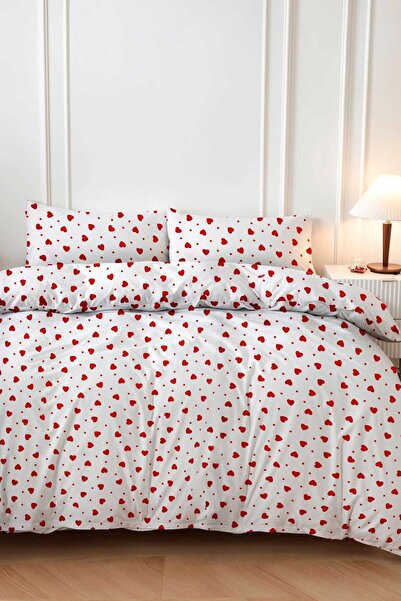 CPU ELEKTRONİK Red Heart Double Duvet Cover Set Cotton 160X200 cm